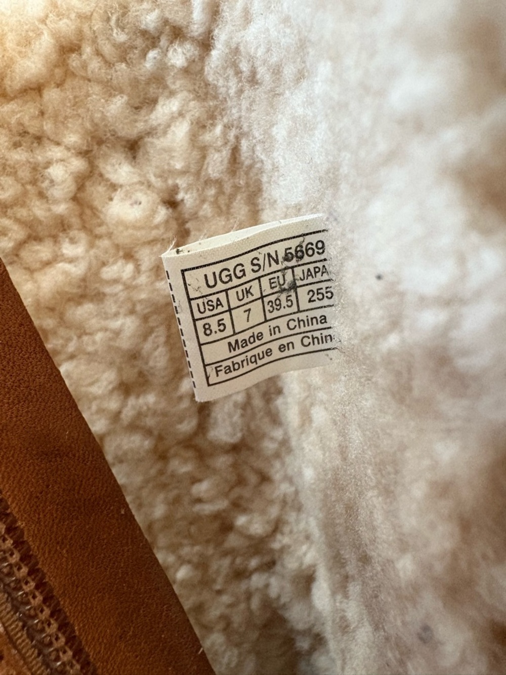 UGG Boots Women 8.5 Brown Leather Shearling Zip Mid Calf Casual Cozy Waterproof - Picture 10 of 11